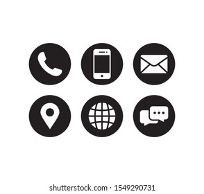 Contact us icon set vector. Bundle of set icon