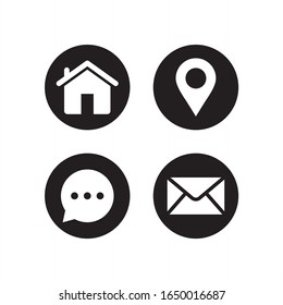 Contact us icon set vector. Bundle of set icon