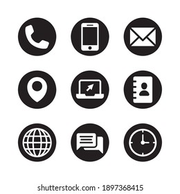 Contact us icon set. Vector graphic illustration. Suitable for website design, logo, app, template, and ui.