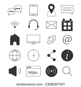 Contact Us Icon Set Vector Design.