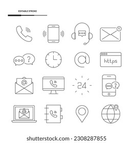 Contact Us Icon Set Vector Design.