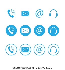 Contact Us Icon Set Vector Design.