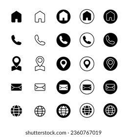 Contact us icon set vector suitable for mobile app and business identity.