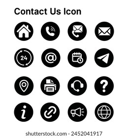 Contact us icon set, vector eps8