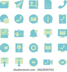 Contact us icon set vector illustration stock