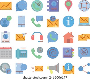 Contact us icon set vector design illustration stock