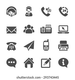 Contact Us Icon Set, Vector Eps10.