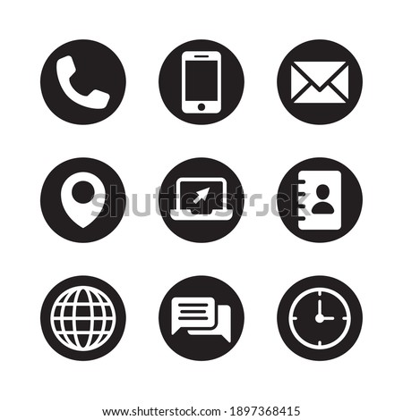 Contact us icon set. Vector graphic illustration. Suitable for website design, logo, app, template, and ui.