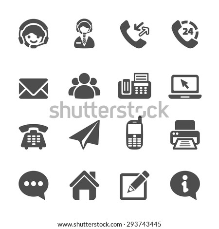 contact us icon set, vector eps10.