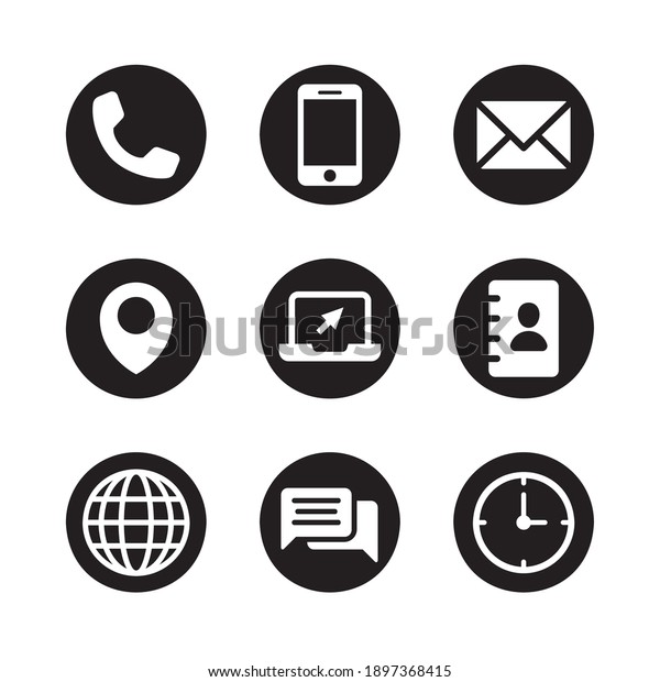 Contact us icon set.\
Vector graphic illustration. Suitable for website design, logo,\
app, template, and ui.
