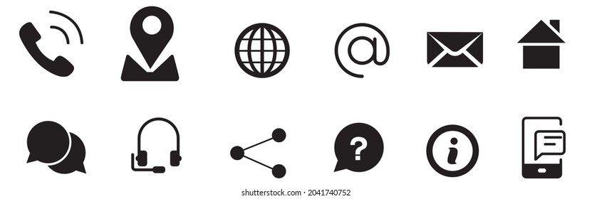 Setzen Sie sich mit uns in Verbindung. Web-Icon-Set. Symbol für Website-Set-Vektorgrafik