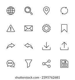 Contáctenos con el conjunto de iconos. Conjunto de iconos Web. Vector de icono de conjunto de sitios web. para ordenador web y móvil	aplicación