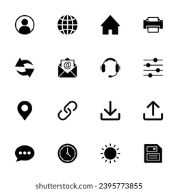 Contact us icon set. Web icon set. Website set icon vector. for  web computer and mobile	app