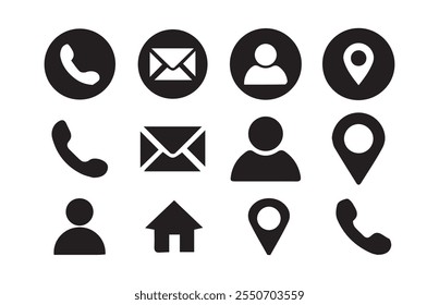 Contact us icon set for web and mobile Collection. Website set icon vector. for computer and mobile ect.eps 10
