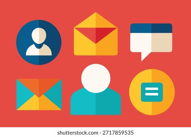 Kontaktieren Sie uns Icon Set - Web und Website Vector Icons Collection
