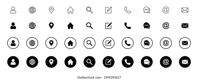 Contact us icon set. Website icon set, Web icon Set vector