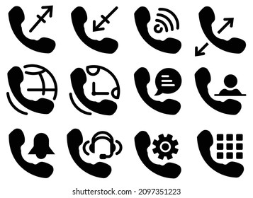 Contact us icon set. Website set icon vector,Icons in thin line style.