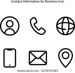 Contact us icon set, Website set icon vector, Set of Web icon set, Business card contact information icon on white background.