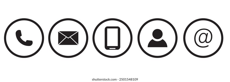Contáctenos conjunto de iconos. Icono de Sitio web, colección de icono de comunicación