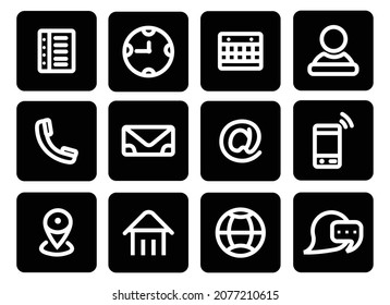 Contact us icon set,Website set icon vector,Set of Web icon set,Business card contact information icon. 