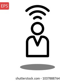 Contact us icon. Single high quality outline symbol for web design or mobile app. Thin line sign for design logo. Black outline on white background