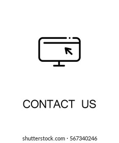 Contact us icon. Single high quality outline symbol for web design or mobile app. Thin line sign for design logo. Black outline pictogram on white background