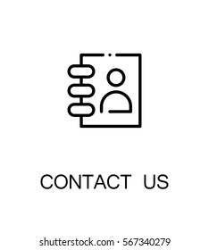 Contact us icon. Single high quality outline symbol for web design or mobile app. Thin line sign for design logo. Black outline pictogram on white background
