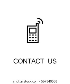 Contact us icon. Single high quality outline symbol for web design or mobile app. Thin line sign for design logo. Black outline pictogram on white background