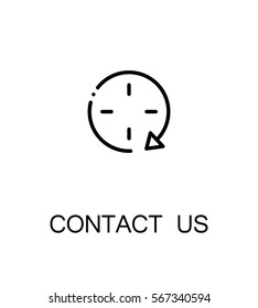 Contact us icon. Single high quality outline symbol for web design or mobile app. Thin line sign for design logo. Black outline pictogram on white background