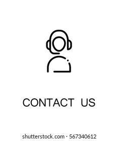 Contact us icon. Single high quality outline symbol for web design or mobile app. Thin line sign for design logo. Black outline pictogram on white background