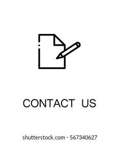 Contact us icon. Single high quality outline symbol for web design or mobile app. Thin line sign for design logo. Black outline pictogram on white background
