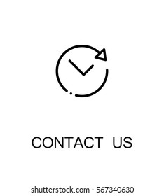 Contact us icon. Single high quality outline symbol for web design or mobile app. Thin line sign for design logo. Black outline pictogram on white background

