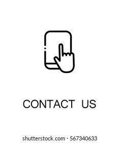 Contact us icon. Single high quality outline symbol for web design or mobile app. Thin line sign for design logo. Black outline pictogram on white background
