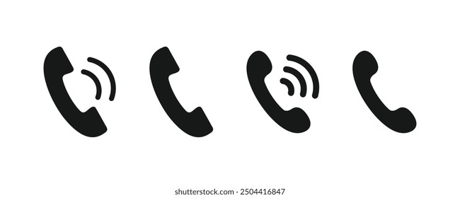 Contact us icon. Telephone icon in flat style. Phone icon set. Telephone symbol. Vector illustration