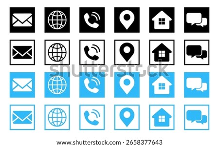 Contact us icon vecor set. icons for web or bussines.