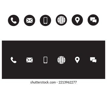 Contáctanos como vector de icono. vector para tarjeta de negocio y sitio web, iconos de relleno de información de contacto, conjunto de iconos de comunicación