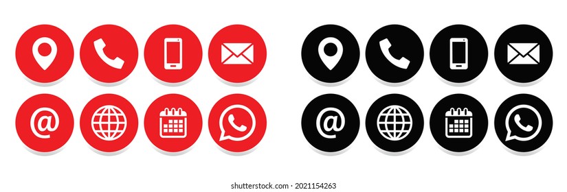 Contáctanos como vector de icono. Conjunto de iconos de comunicación