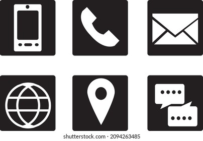 Contáctanos como vector de icono. Conjunto de iconos de comunicación 2.eps