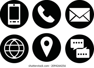 Contáctanos como vector de icono. Conjunto de iconos de comunicación.eps