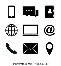 Contáctanos como vector de icono. Conjunto de iconos de comunicación. Ilustración del vector