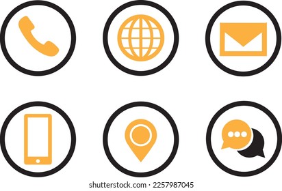 Contáctanos como vector de icono. Conjunto de iconos de comunicación