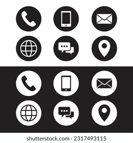Contáctanos como vector de icono. Conjunto de iconos de comunicación
