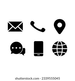 Contact us icon vector. Communication icons set isolate white background