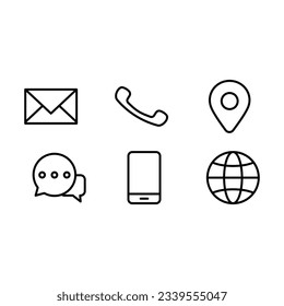 Contact us icon vector. Communication icons set isolate white background