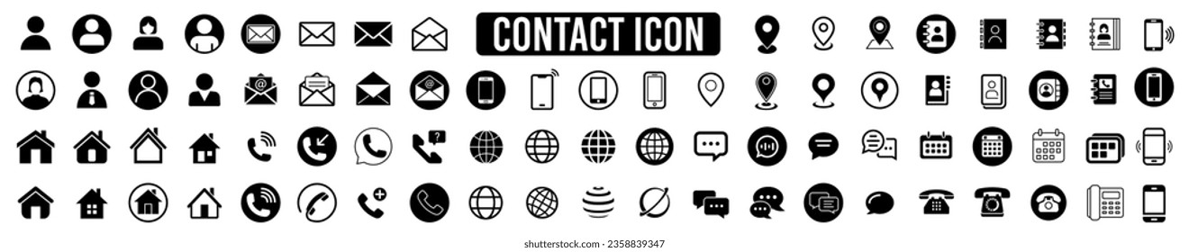 Contact us icon vector. Communication icon set