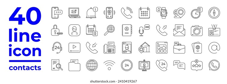 Contact us icon vector. Communication icon set