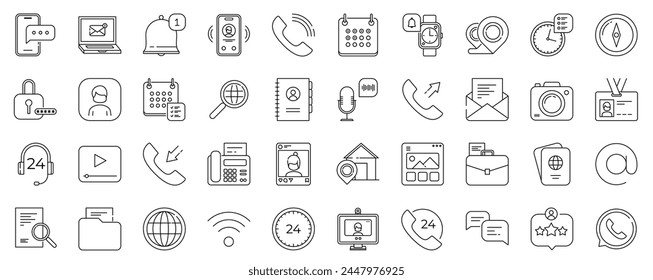 Contact us icon vector. Communication icon set