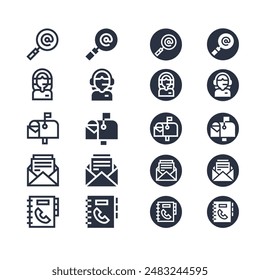 Contact us icon vector. Communication icon set. icon, phone, email, contact, envelope sign.