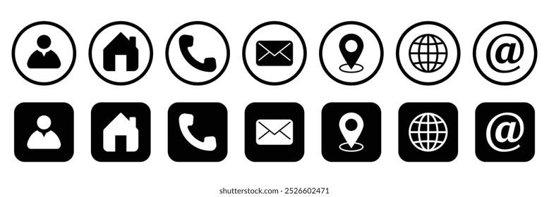 Contact us icon vector. Communication icon set, contact button, contact us symbol. Web icon set isolated on white background.
