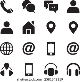 Contact us icon vector. Communication icon set